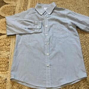 Boy's‎ Remember Nguyen Blue Check Button Down Shirt Size 7 Long Sleeve Read